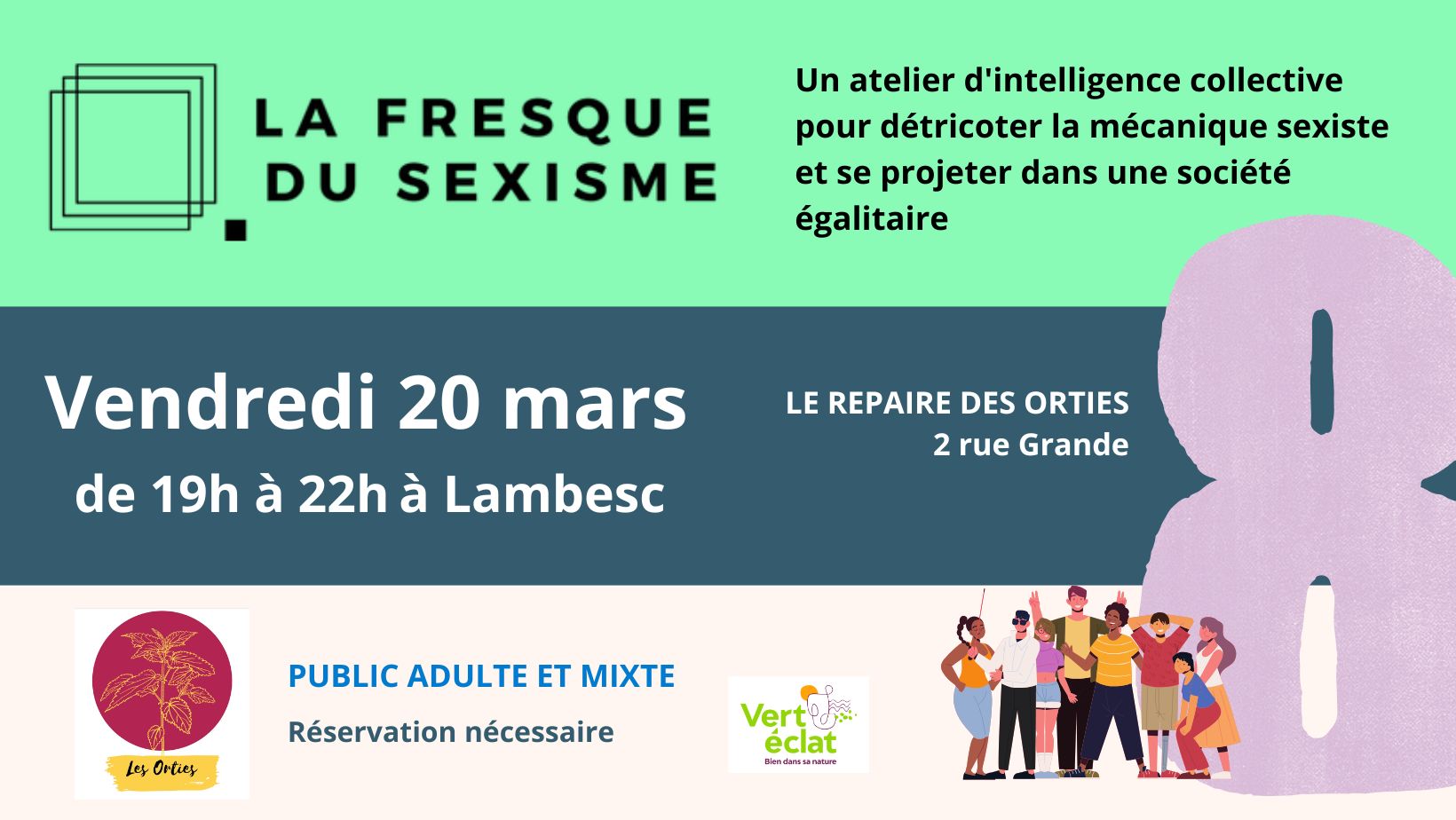 Atelier fresque du sexisme vendredi 20 mars 2026 à 19h à Lambesc